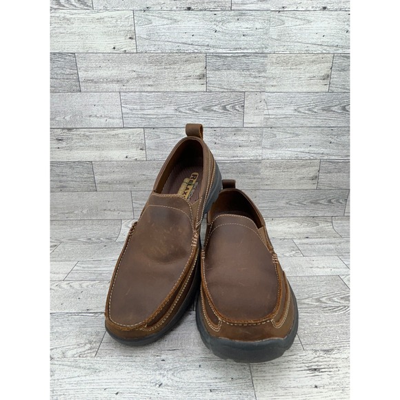 Skechers Relaxed Fit Mens Brown Leather Slip On Loafer Shoes Size 8.5 63697